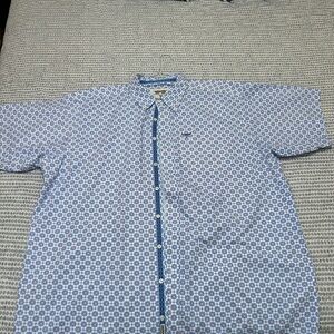 Men's Short-Sleeve Dress Shirt - Blue print